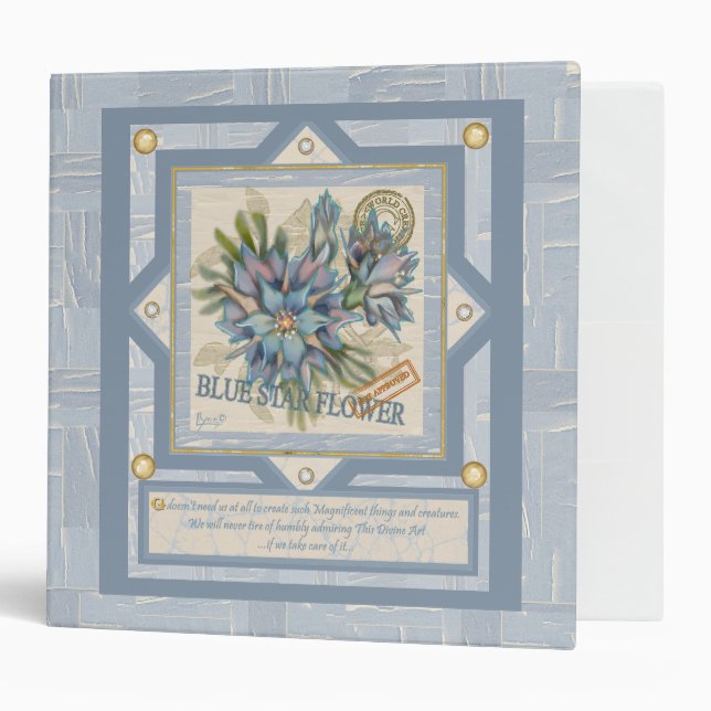 G Creation Office blue flower 3 Ring Binder (Front/Inside)