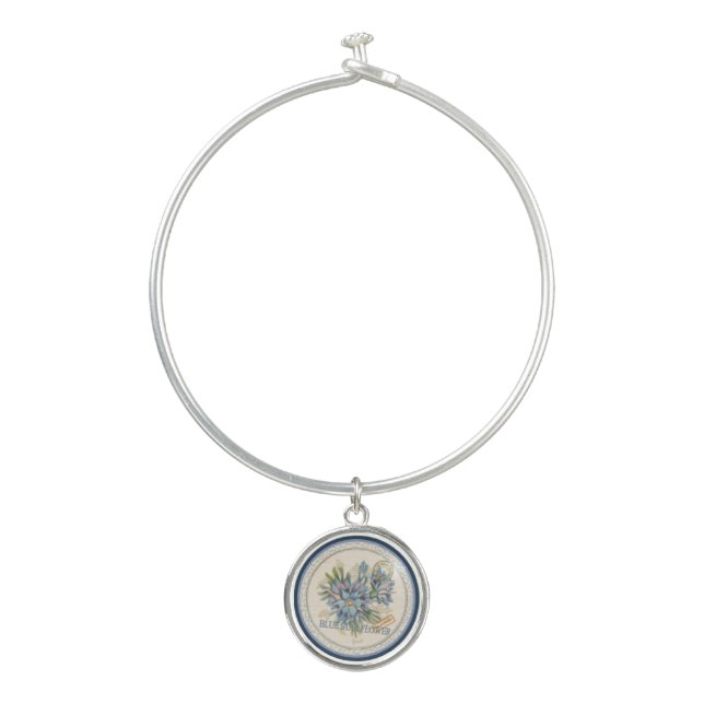 G Creation Office blue flower Bangle Bracelet (Front)