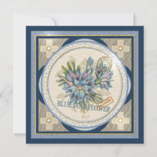 G Creation Office blue flower blank card