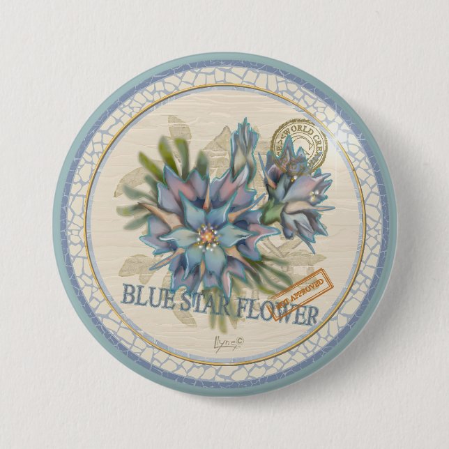 G Creation Office blue flower Button (Front)