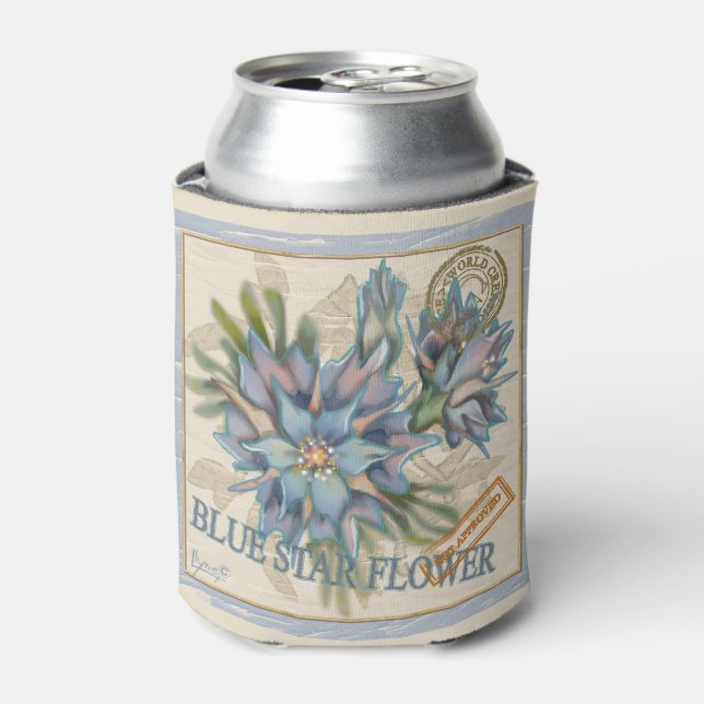 G Creation Office blue flower Can Cooler (Can Front)