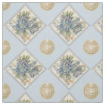 G Creation Office blue flower Fabric