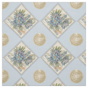 G Creation Office blue flower Fabric