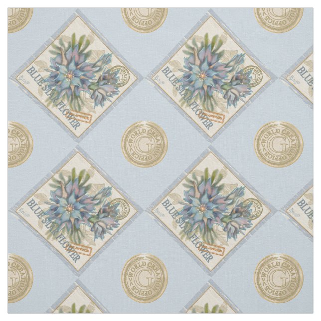 G Creation Office blue flower Fabric (Swatch)