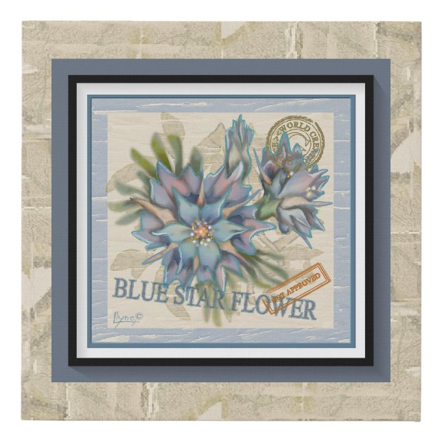 G Creation Office blue flower Faux Canvas Print (Front)