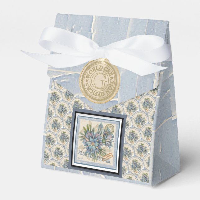 G Creation Office blue flower Favor Boxes (Front Side)