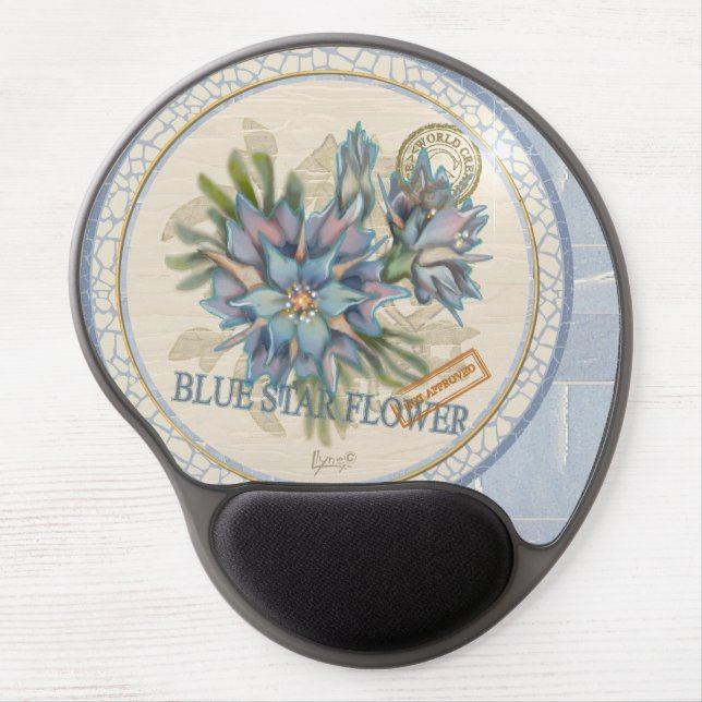 G Creation Office blue flower Gel Mouse Pad (Front)