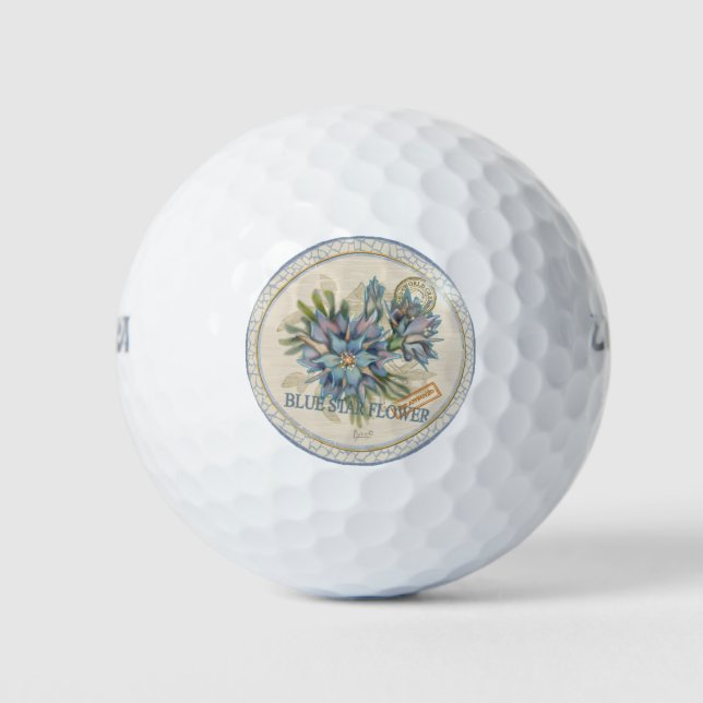 G Creation Office blue flower Golf Balls (Front)