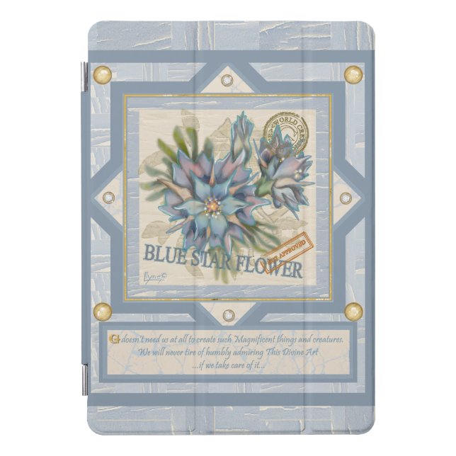 G Creation Office blue flower iPad Pro Cover (Front)