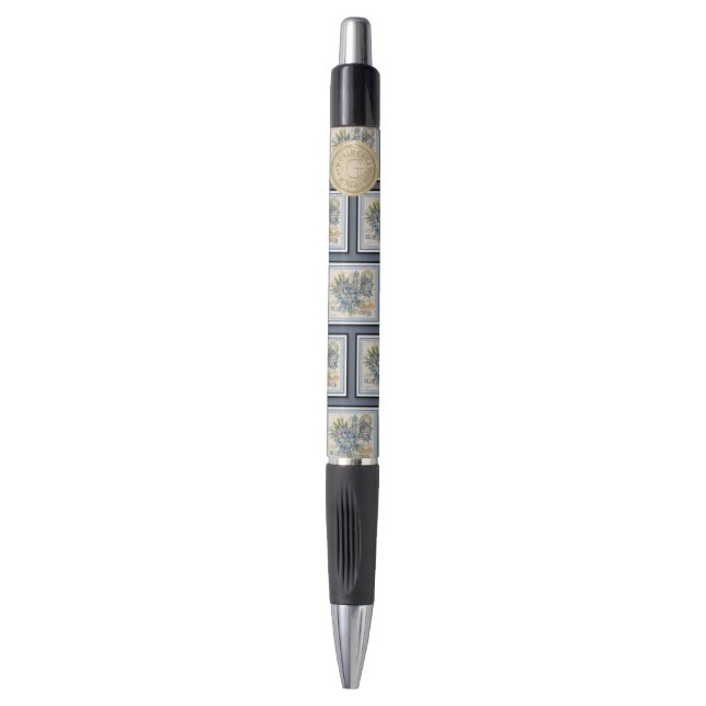 G Creation Office blue flower Pen (Front Vertical)
