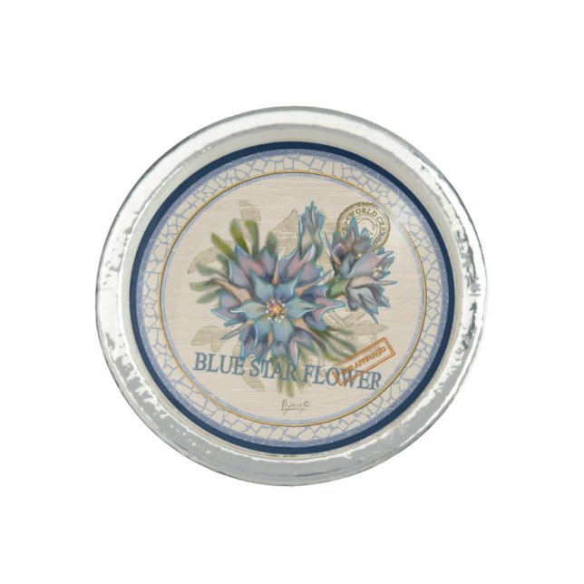 G Creation Office blue flower Ring (Front)