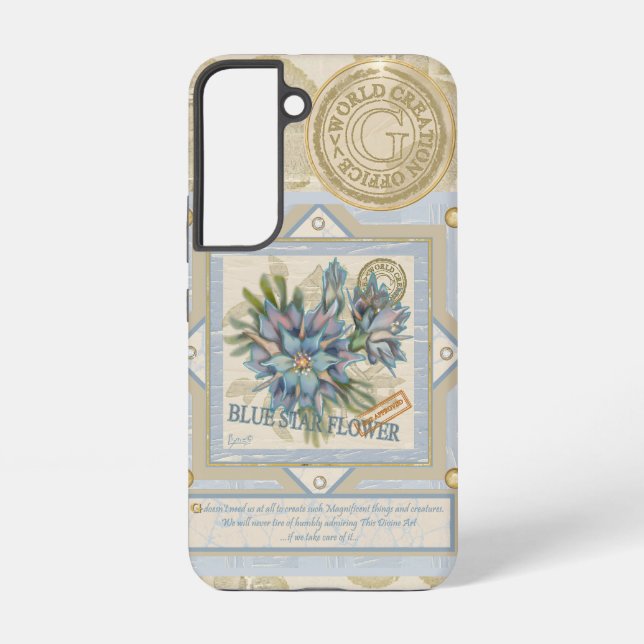 G Creation Office blue flower Samsung Galaxy Case (Back)