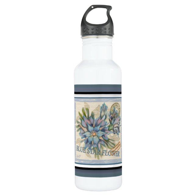 G Creation Office blue flower Stainless Steel Water Bottle (Front)