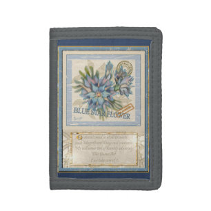G creation Office blue flower Tri-fold Wallet