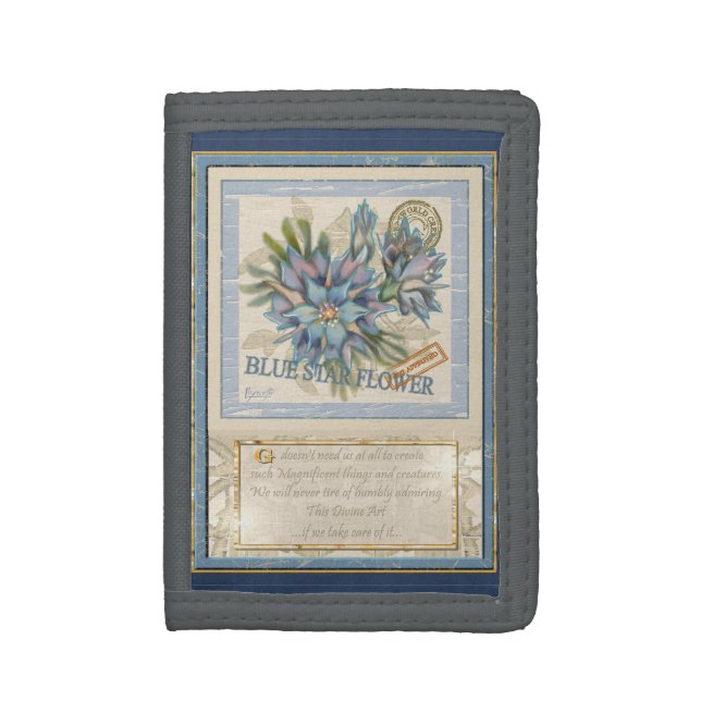 G creation Office blue flower Trifold Wallet (Front Vertical)