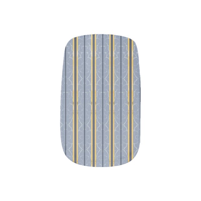 G Creation Office blue flowers Minx Nail Art (Left Thumb)