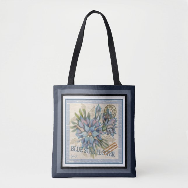 G creation Office blue & yellow flowers Tote Bag (Front)
