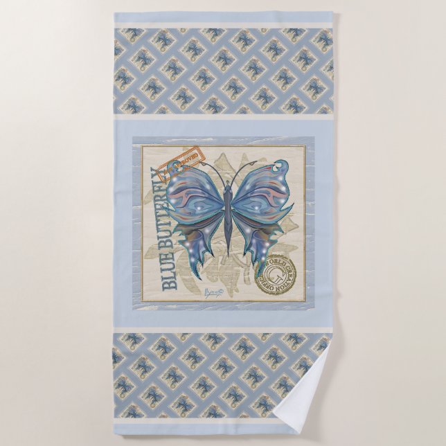 G Creation Office butterfly Beach Towel (Front)