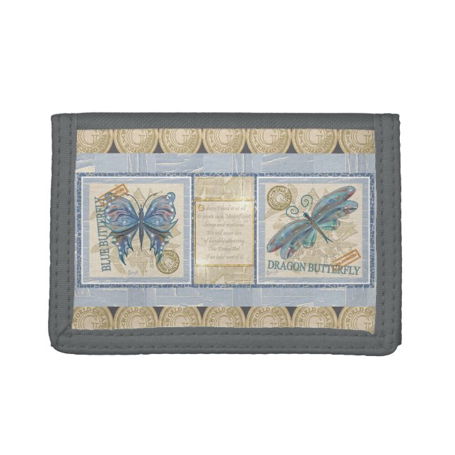 G creation Office butterfly & dragonfly Trifold Wallet (Front)