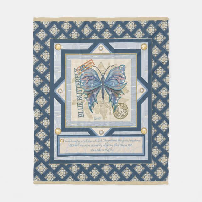 G Creation Office butterfly Fleece Blanket (Front)