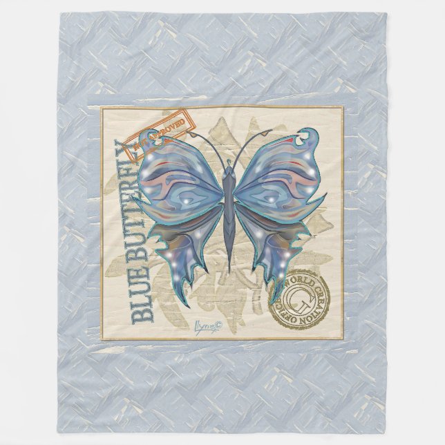 G Creation Office butterfly Fleece Blanket (Front)