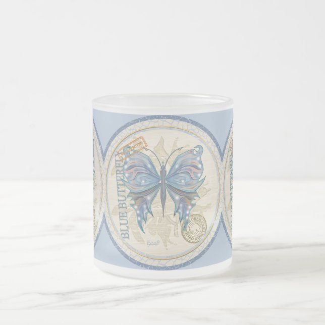 G Creation Office butterfly Frosted Glass Coffee Mug (Center)
