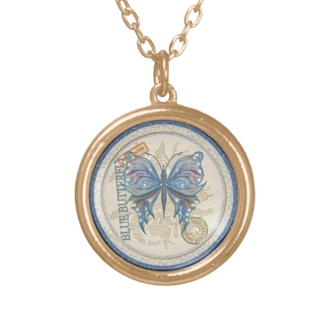 G Creation Office butterfly Gold Plated Necklace (Front)