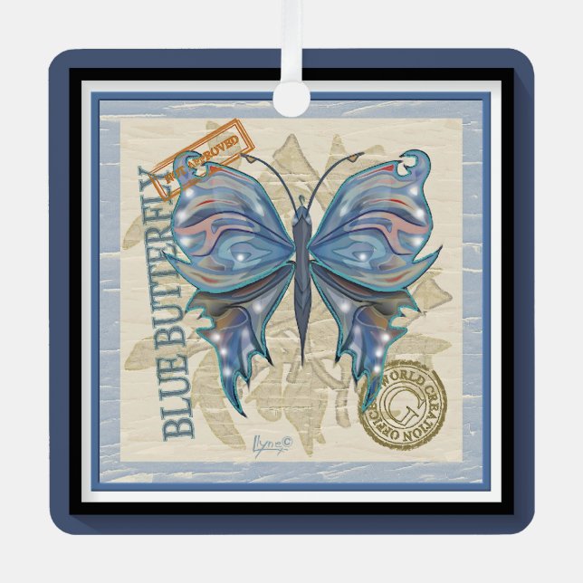G Creation Office butterfly Metal Ornament (Front)