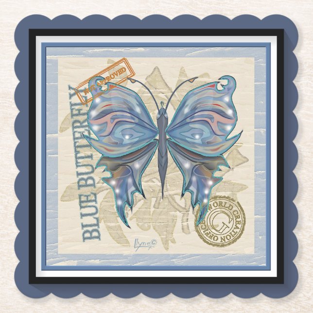 G Creation Office butterfly Paper Coaster (Front)