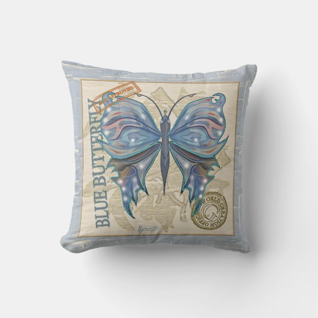 G Creation Office butterfly Throw Pillow (Front)