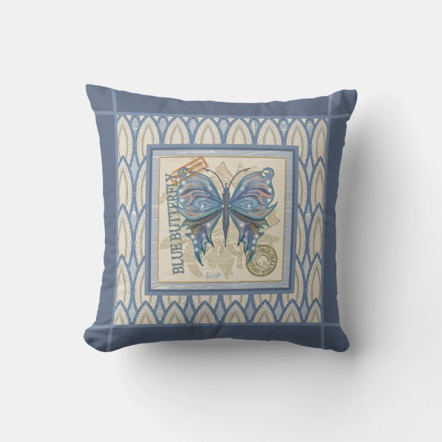 G Creation Office butterfly Throw Pillow (Front)