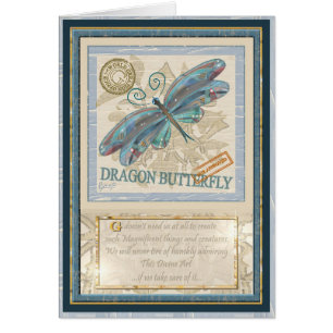 G Creation Office Dragonfly blank card
