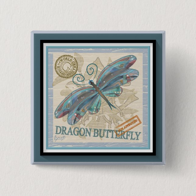 G Creation Office dragonfly Button (Front)