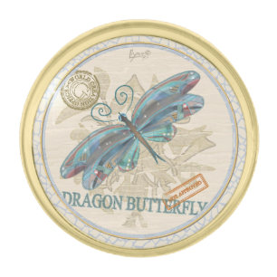 G Creation Office dragonfly Gold Finish Lapel Pin