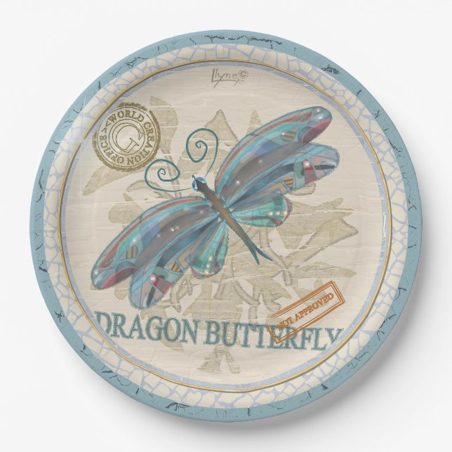 G Creation Office dragonfly Paper Plates (Front)