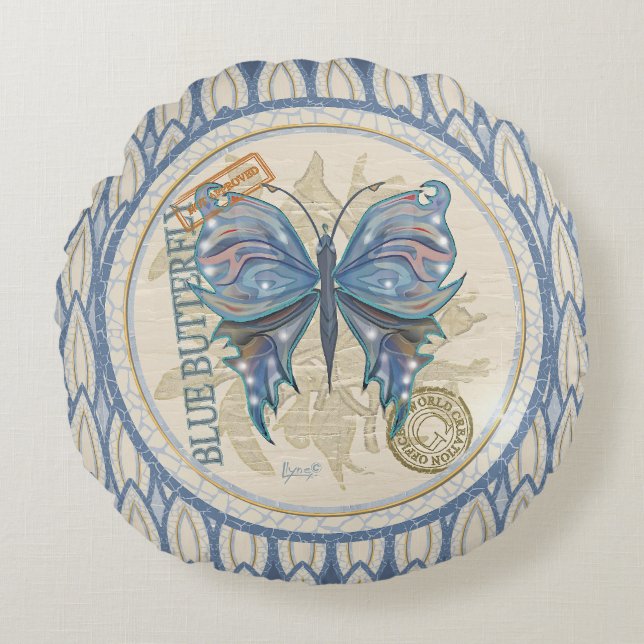 G Creation Office dragonfly Round Pillow (Front)