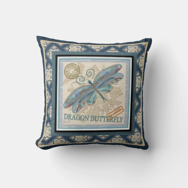 G Creation Office dragonfly Throw Pillow (Front)