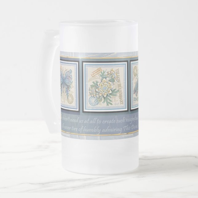 G Creation Office flower Frosted Glass Beer Mug (Front Left)