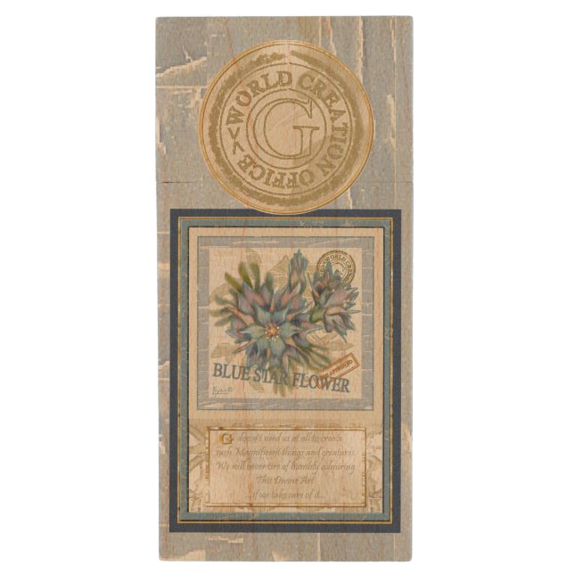 G Creation Office flowers Wood Flash Drive (Front Vertical)