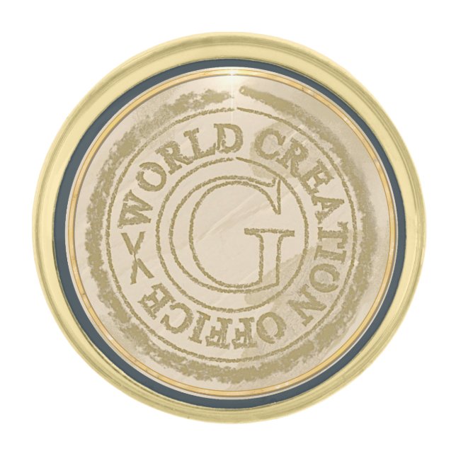 G Creation Office Gold Finish Lapel Pin (Front)