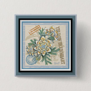 G Creation Office yellow flower Button