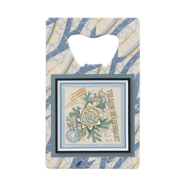 G Creation Office yellow flower Credit Card Bottle Opener (Front)