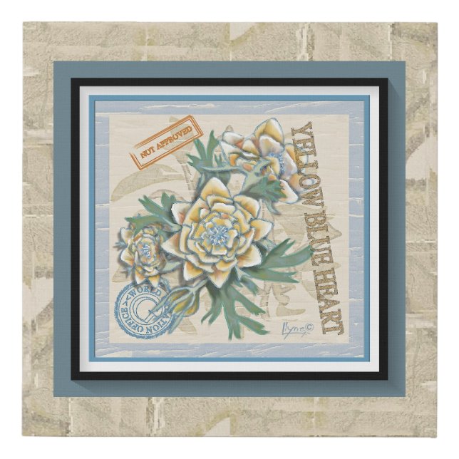 G Creation Office yellow flower Faux Canvas Print (Front)