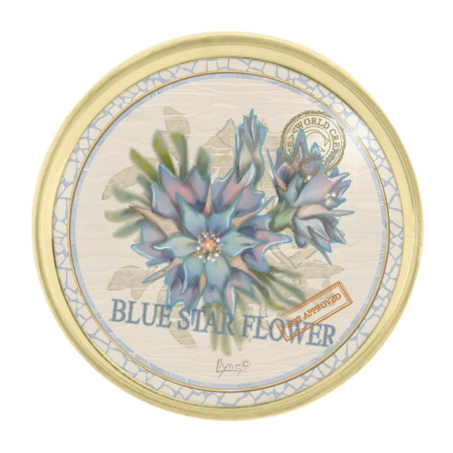 G Creation Office yellow flower Gold Finish Lapel Pin (Front)