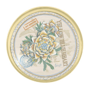 G Creation Office yellow flower Gold Finish Lapel Pin