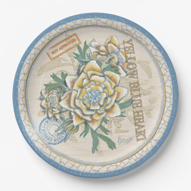 G Creation Office yellow flower Paper Plates (Front)