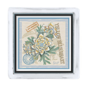 G Creation Office yellow flower Silver Finish Lapel Pin