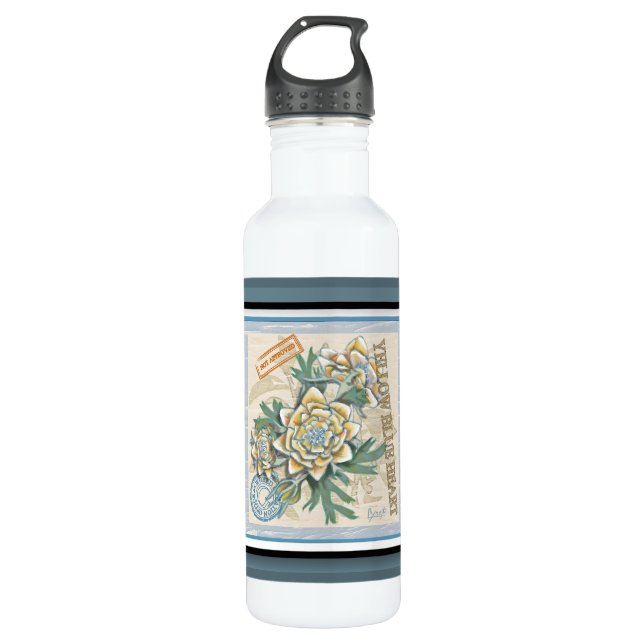 G Creation Office Yellow flower Stainless Steel Water Bottle (Front)