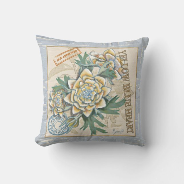 G Creation Office yellow flower Throw Pillow (Front)