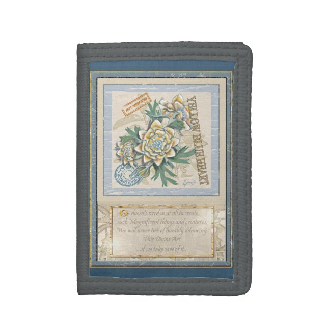 G creation Office yellow flower Trifold Wallet (Front Vertical)